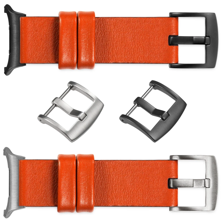 moVear Prestige S1 22mm Leather strap for Samsung Galaxy Watch Ultra Orange [sizes XS-XXL and buckle to choose from]