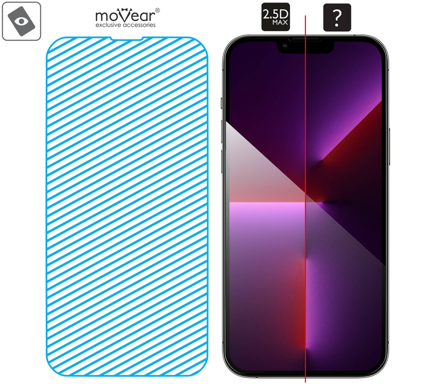 moVear GLASS mSHIELD 2.5D MAX für Apple iPhone 14 Plus / 13 Pro Max (6.7") (Handyhülle freundlich)