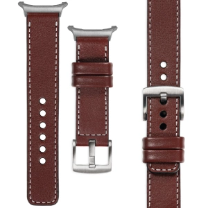 moVear Prestige C1 22mm Auburn Leather strap for Samsung Galaxy Watch Ultra | Auburn stitching [sizes XS-XXL and buckle to choose from]