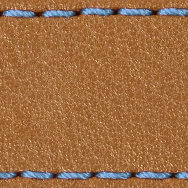 Strap C1 18mm | Light brown / Sky blue thread | Leather parts without buckle