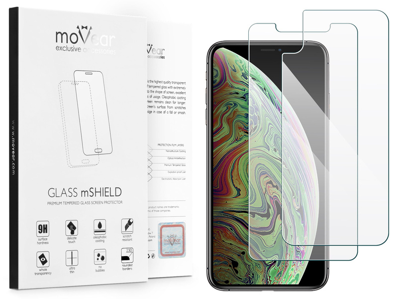 moVear GLASS mSHIELD 2.5D for Apple iPhone Xs MAX | Tempered Glass screen protector (Front + Back)