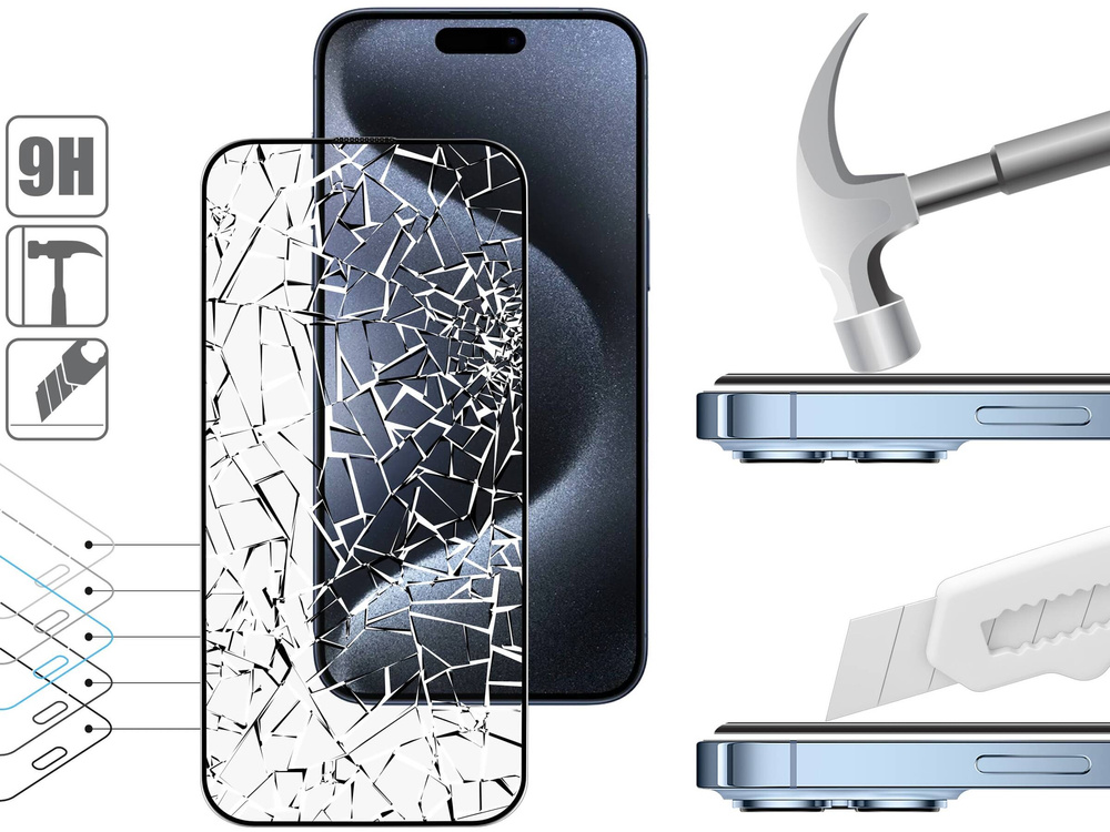 2 Stk. | moVear mBOX GLASS mSHIELD 2.5D MAX MATT für Apple iPhone 15 Pro Max (6.7") (Handyhülle freundlich, Antireflex, mit Applikator)