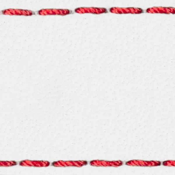 Uhrenarmbandpolster W1 22mm | Weiß / Rot Faden