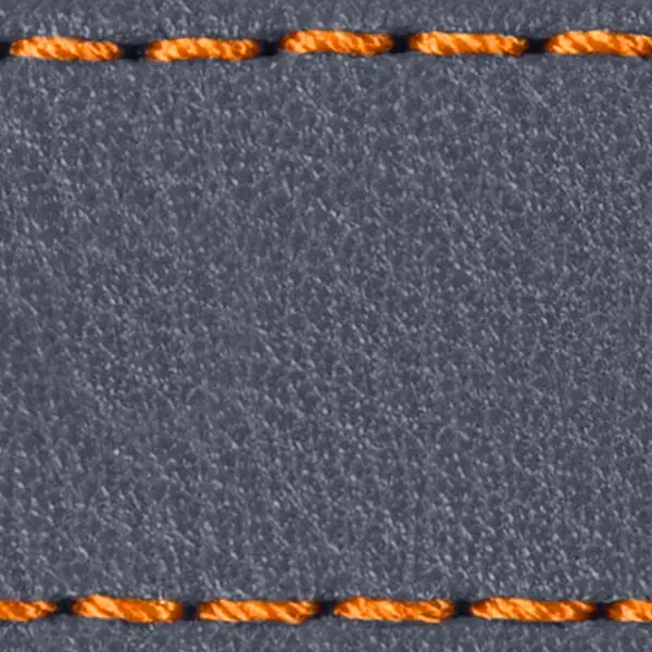 Strap C1 24mm | Steel gray / Orange thread | Leather parts without buckle