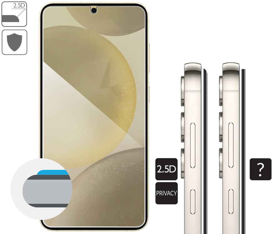 2 Stk. | moVear mBOX GLASS mSHIELD 2.5D privacy für Samsung Galaxy S25+/S24+ (Plus) (6.7") (Anti-Spionage, mit Applikator)