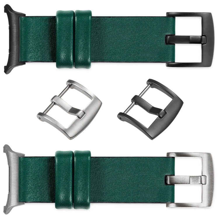moVear Prestige S1 24mm Leather strap for Samsung Galaxy Watch Ultra Bottle green [sizes XS-XXL and buckle to choose from]