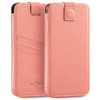 moVear pocketCase C+ Einschubtasche aus Leder für Apple iPhone 16/15/14, 13/12/11 Pro, Xs/X | Nappaleder (Rosa)