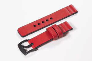 Leather watch strap