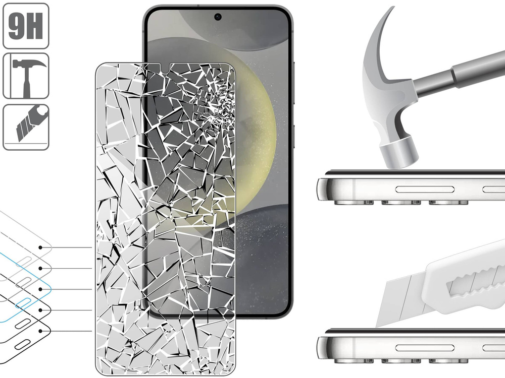 moVear mBOX GLASS mSHIELD 2.5D privacy for Samsung Galaxy S25/S24 (6.2") (Anti spy, with Applicator)
