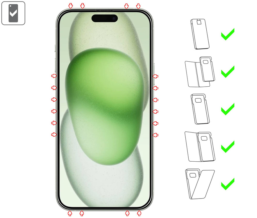 2 Stk. | moVear mBOX GLASS mSHIELD 2.5D MAX MATT für Apple iPhone 16 Plus / 15 Plus (6.7") (Handyhülle freundlich, Antireflex, mit Applikator)
