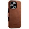 moVear flipSide 4C Leder Handyhülle für Apple iPhone 16 Pro (6.3") | Naturgeöltes Leder (Dunkelbraun)