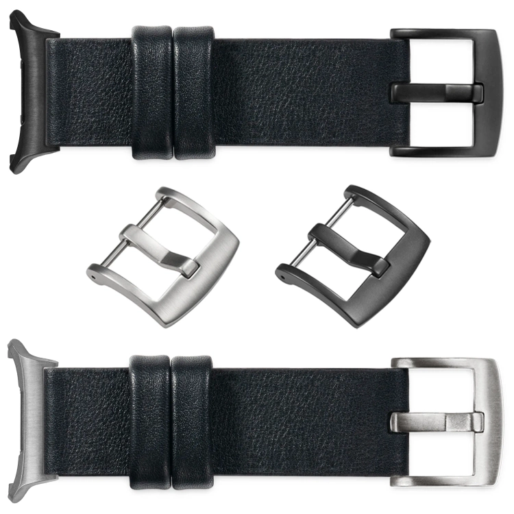 moVear Prestige S1 22mm Leather strap for Samsung Galaxy Watch Ultra Black [sizes XS-XXL and buckle to choose from]