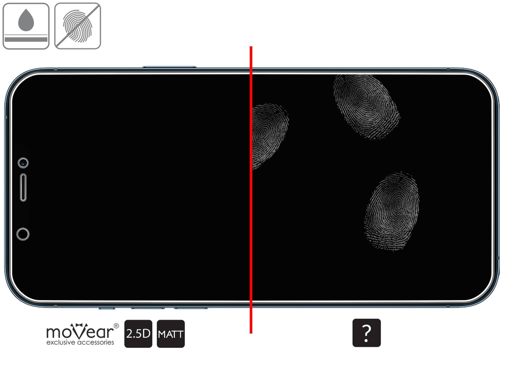 moVear GLASS mSHIELD 2.5D MATT für Apple iPhone 12 Pro Max (6.7") | (Antireflex, Handyhülle freundlich)