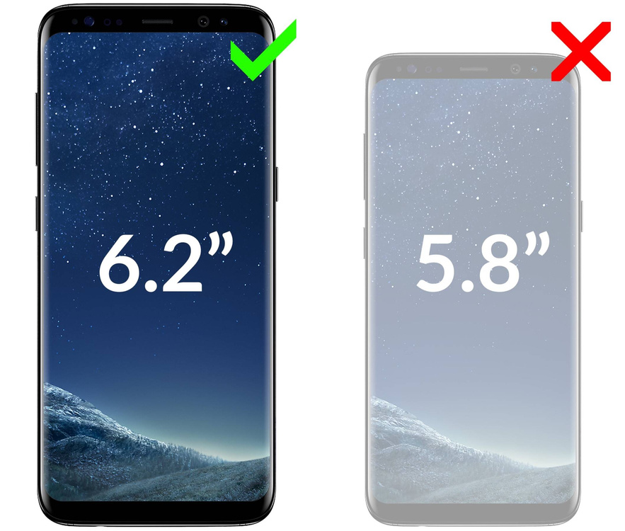 moVear flipSide S+ Leder-Hülle für Samsung Galaxy S8+ (Plus) | Glatte Ledercase, Schwarz