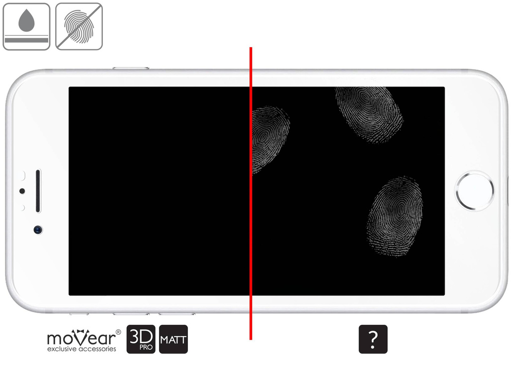 moVear GLASS mSHIELD 3D PRO MATT für Apple iPhone 6 / 6s (4.7") | (Antireflex)