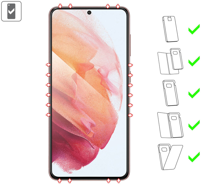 2 pcs. | moVear GLASS mSHIELD 2.5D MAX for Samsung Galaxy S21 (6.2") (case friendly)