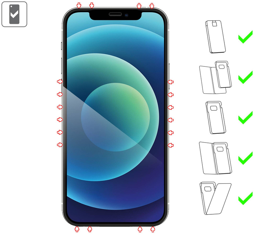 2 Stk. | moVear GLASS mSHIELD 2.5D MAX für Apple iPhone 12 Pro / 12 (6.1") (Handyhülle freundlich)