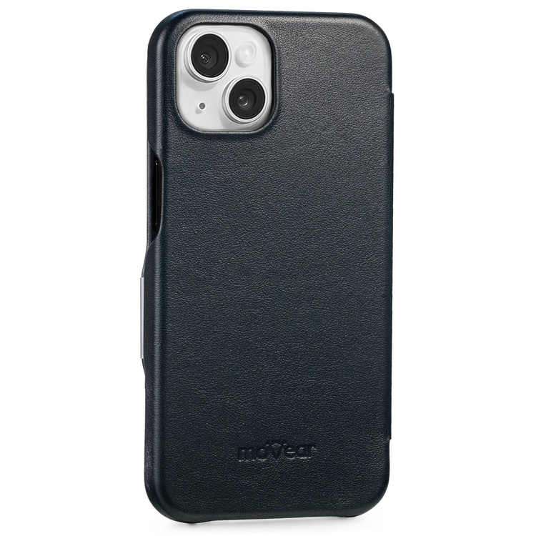 moVear flipSide C Leder Handyhülle für Apple iPhone 13 (6.1") | Glattleder (Schwarz)