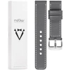 moVear Prestige C1 22mm Uhrenarmband aus Leder | Grau, Grau Nähte [Größen XS-XXL und Schnalle zur Auswahl]