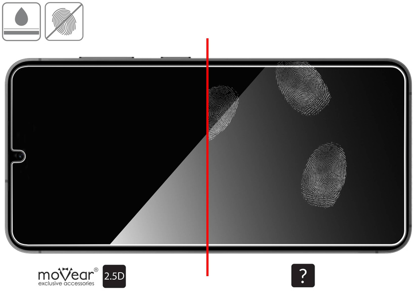 2 pcs. | moVear mBOX GLASS mSHIELD 2.5D for Samsung Galaxy S25+/S24+ (Plus) (6.7") (easy installation)
