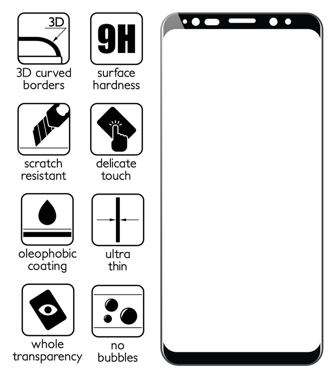 2 Stk. | moVear GLASS mSHIELD 3D für Samsung Galaxy S9 (5.8") (Vollbildschutz)