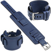 moVear Prestige CW1 26mm Breites Lederarmband mit Polster | Navy blau, Navy blau Nähte [Größen XS-XXL und Schnalle zur Auswahl]