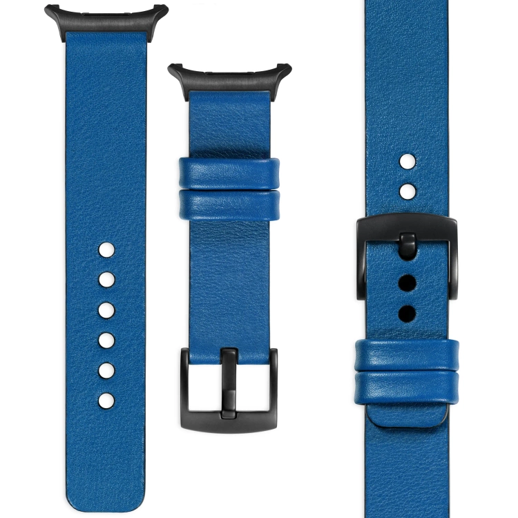 moVear Prestige S1 24mm Leather strap for Samsung Galaxy Watch Ultra Blue [sizes XS-XXL and buckle to choose from]