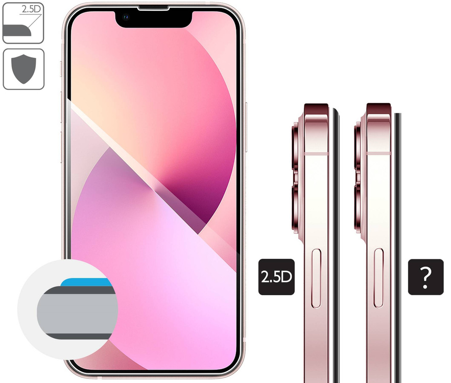 2 Stk. | moVear GLASS mSHIELD 2.5D für Apple iPhone 13 Mini (5.4") (Handyhülle freundlich)
