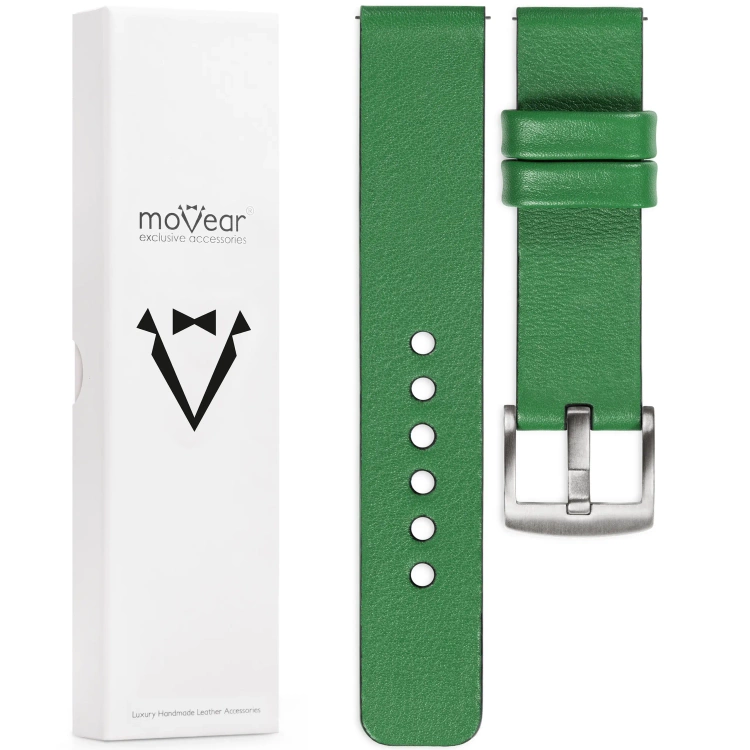 moVear Prestige S1 22mm Leather strap for Xiaomi Watch S1 / Mi Watch / Amzfit Green [sizes XS-XXL and buckle to choose from]