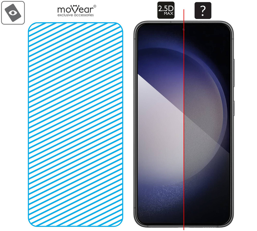 2 Stk. | moVear GLASS mSHIELD 2.5D MAX für Samsung Galaxy S23 (6.1") (Handyhülle freundlich)