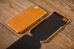moVear flipDown C Leder-Hülle für Apple iPhone 6 / 6s | Vintage Ledercase, Hellbraun