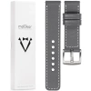 moVear Prestige C1 20mm Gray Leather strap for Garmin Vivoactive 5/3, Vivomove 3, Venu 2 | Gray stitching [sizes XS-XXL and buckle to choose from]