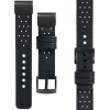 moVear Prestige R2 Lederarmband für Garmin QuickFit 22mm (Fenix / Forerunner / Epix / Instinct / Enduro / Quatix / MARQ - 47/45mm) Schwarz, Schwarz Nähte [Größen XS-XXL und Schnalle zur Auswahl]