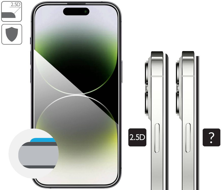 2 Stk. | moVear mBOX GLASS mSHIELD 2.5D für Apple iPhone 14 Pro Max (6.7") (einfache Installation)