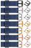 moVear Prestige CW1 26mm Breites Lederarmband mit Polster | Navy blau, Navy blau Nähte [Größen XS-XXL und Schnalle zur Auswahl]