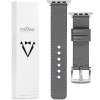 moVear Prestige C1 22mm Grau Lederarmband für Apple Watch 10 / 9 / 8 / 7 / 6 / 5 / 4 / SE (42/41/40mm) | Grau Nähte [Größen XS-XXL und Schnalle zur Auswahl]