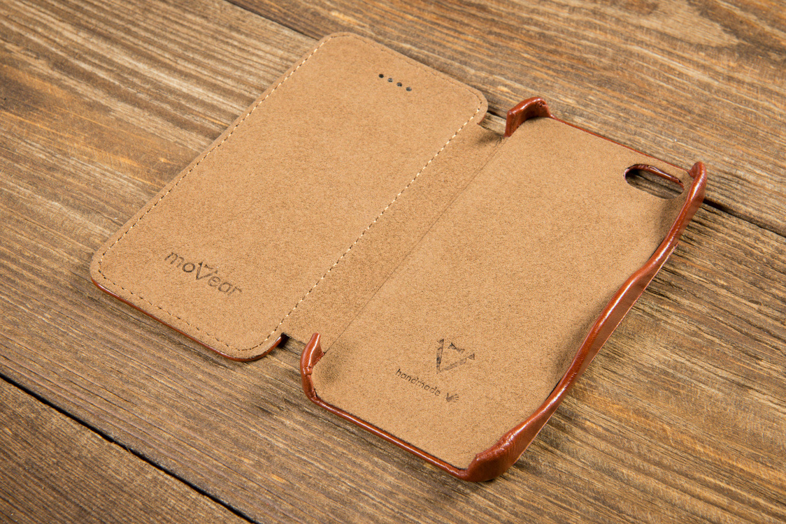 moVear flipSide C+ Leather Case for Apple iPhone SE / 5s / 5 | Vintage, Brown