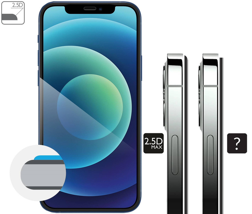 2 Stk. | moVear GLASS mSHIELD 2.5D MAX für Apple iPhone 12 Pro / 12 (6.1") (Handyhülle freundlich)