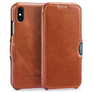 moVear flipSide C Leather case for Apple iPhone Xs MAX (6.5") | Vintage leather (Brown)