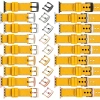moVear Prestige C1 20mm Gelb Lederarmband für Apple Watch 10 / 9 / 8 / 7 / 6 / 5 / 4 / SE (42/41/40mm) | Gelb Nähte [Größen XS-XXL und Schnalle zur Auswahl]