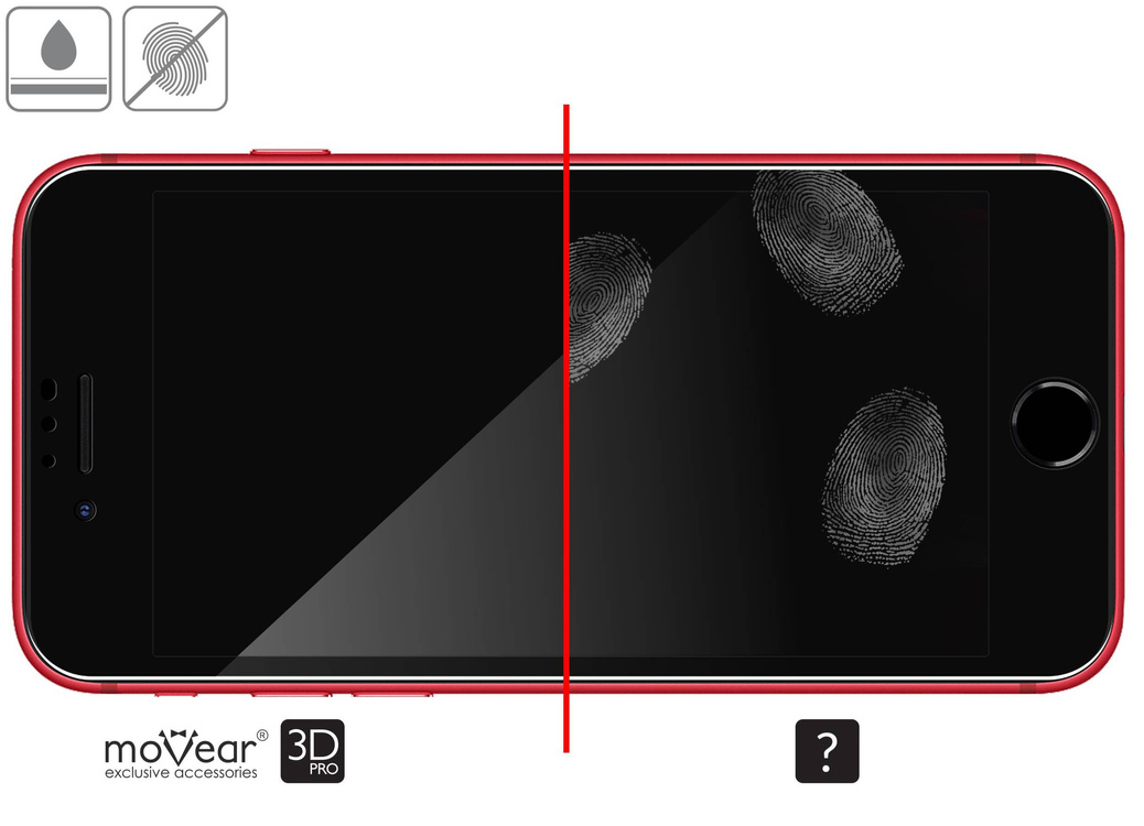 moVear GLASS mSHIELD 3D PRO für Apple iPhone SE (2022 / 2020) / 8 / 7 (4.7") (Vollbildschutz)