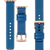 moVear Prestige C1 22mm Blue Leather strap for Apple Watch 10 / 9 / 8 / 7 / 6 / 5 / 4 / SE (42/41/40mm) | Blue stitching [sizes XS-XXL and buckle to choose from]