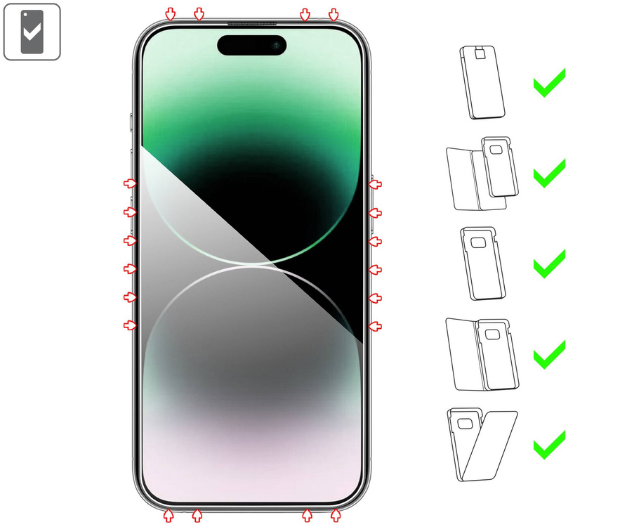 2 pcs. | moVear mBOX GLASS mSHIELD 2.5D for Apple iPhone 14 Pro (6.1") (easy installation)