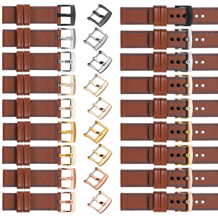 moVear Prestige C1 26mm Uhrenarmband aus Leder | Braun, Braun Nähte [Größen XS-XXL und Schnalle zur Auswahl]