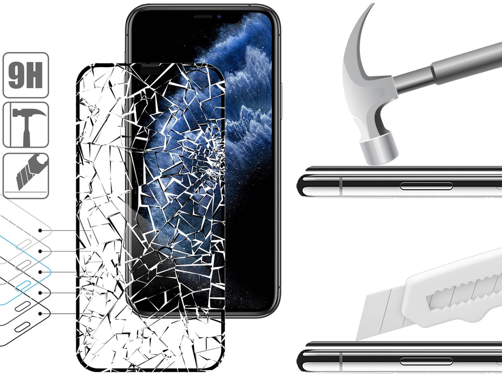 moVear mBOX GLASS mSHIELD 2.5D MAX für Apple iPhone 11 Pro / Xs / X (5.8") (einfache Installation)