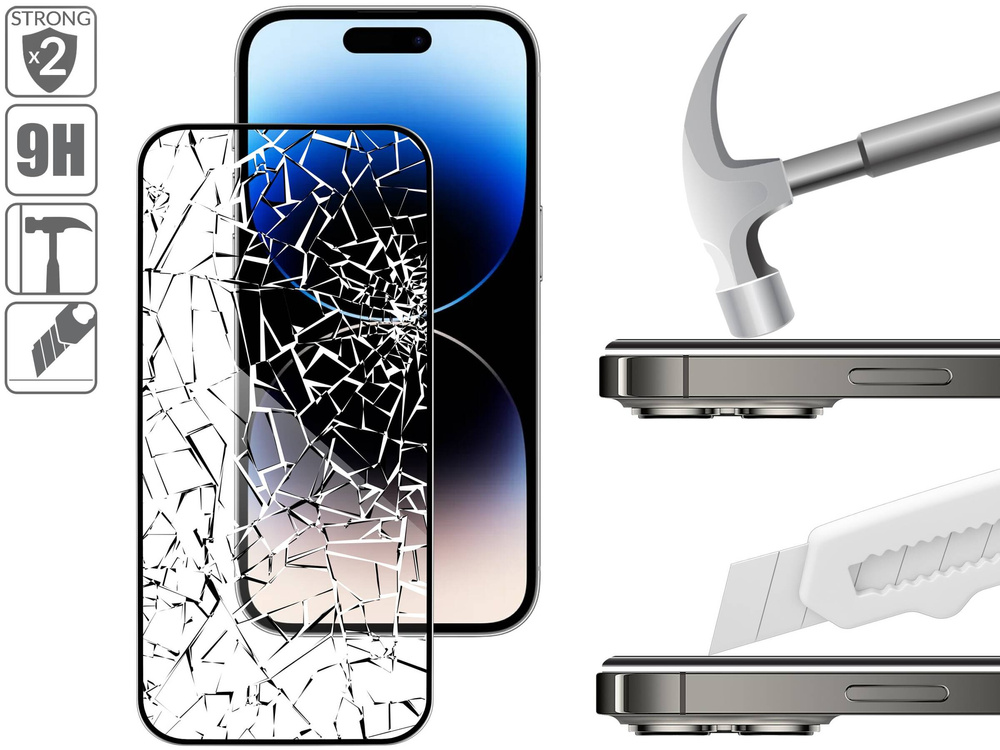 2 Stk. | moVear GLASS mSHIELD 3D PRO-E für Apple iPhone 14 Pro Max (6.7") (Handyhülle freundlich)