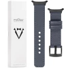 moVear Prestige C1 22mm Stahlgrau Lederarmband für Samsung Galaxy Watch Ultra | Stahlgrau Nähte [Größen XS-XXL und Schnalle zur Auswahl]