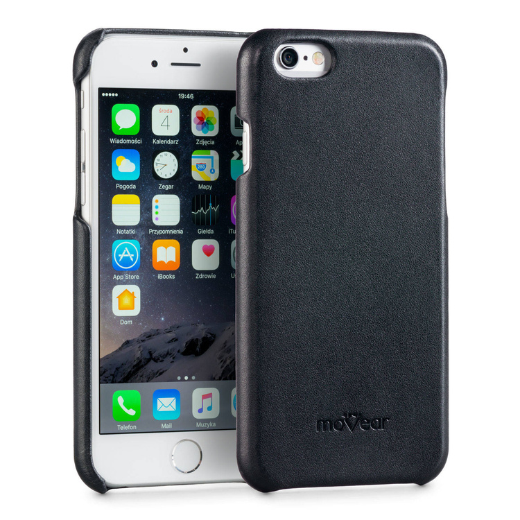 moVear backCover S Leather Back Cover for Apple iPhone 6 / 6s | Smooth, Black