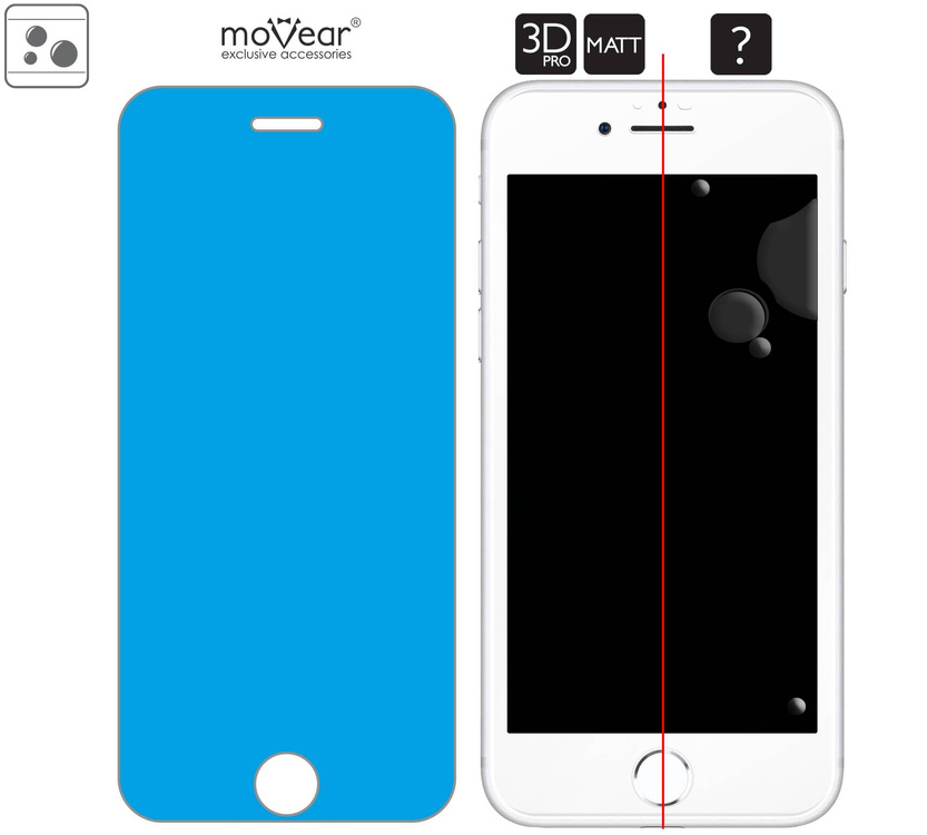 2 pcs. | moVear GLASS mSHIELD 3D PRO MATT for Apple iPhone 6 / 6s (4.7") | (Anti-reflective)