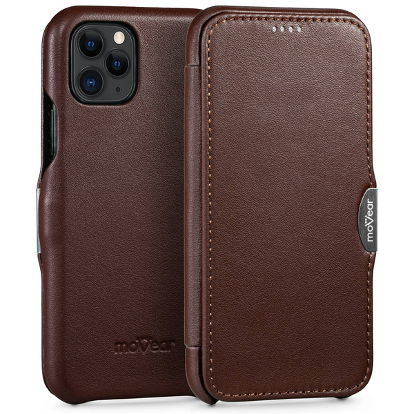 moVear flipSide C Leather case for Apple iPhone 11 Pro (5.8") | Nappa leather (Dark brown)